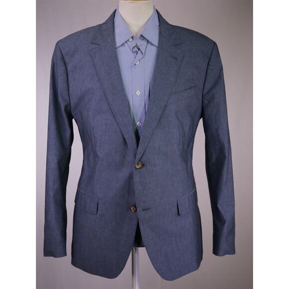 Bonobos Slim Fit Iridescent Blue Cotton Stretch 2-Btn Blazer Jacket 46S New! - Picture 2 of 9